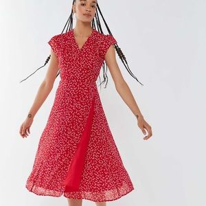 Urban Outfitters Jessica Cap Sleeve Wrap Dress